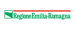 Logo ufficiale Regione Emilia-Romagna con scritta verde e barra rossa, simbolo istituzionale dell’ente regionale.